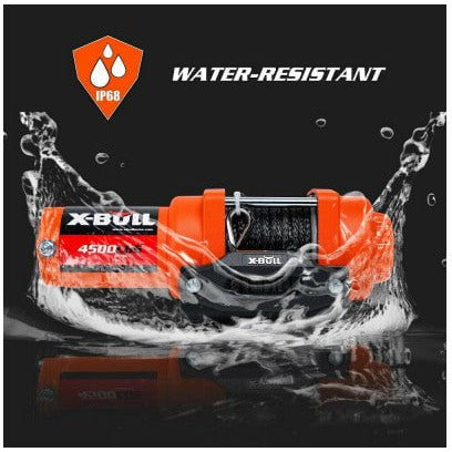 X Bull Vehicles & Parts X-BULL Electric Winch 12v Synthetic Rope 4500LBS Wireless Remote ATV UTV 2041KG