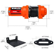 X Bull Vehicles & Parts X-BULL Electric Winch 12v Synthetic Rope 4500LBS Wireless Remote ATV UTV 2041KG