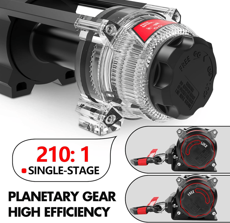 X Bull X-BULL 6000lbs Electric Winch 12V Synthetic Rope Towing Trailer ATV UTV BOAT Upgraded version