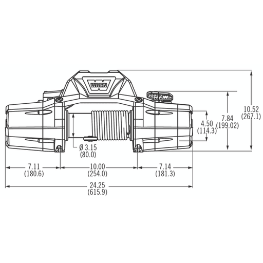 Warn Winches WARN ZEON 12 – 12,000 lb Winch with 80' Steel Wire Rope (ZEON-12-89660)